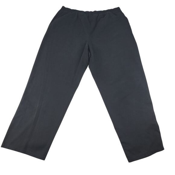 White Stag Pants Womens 12P Large Petite Black Elastic Waist Pull On Capris - Picture 1 of 10